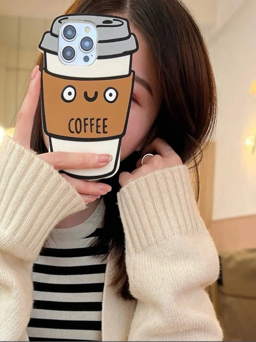iPhone 14 3D Coffee Cup Silicone Phone Case